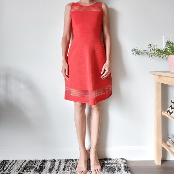 Red A-line dress French Connection - Picture 1 of 6
